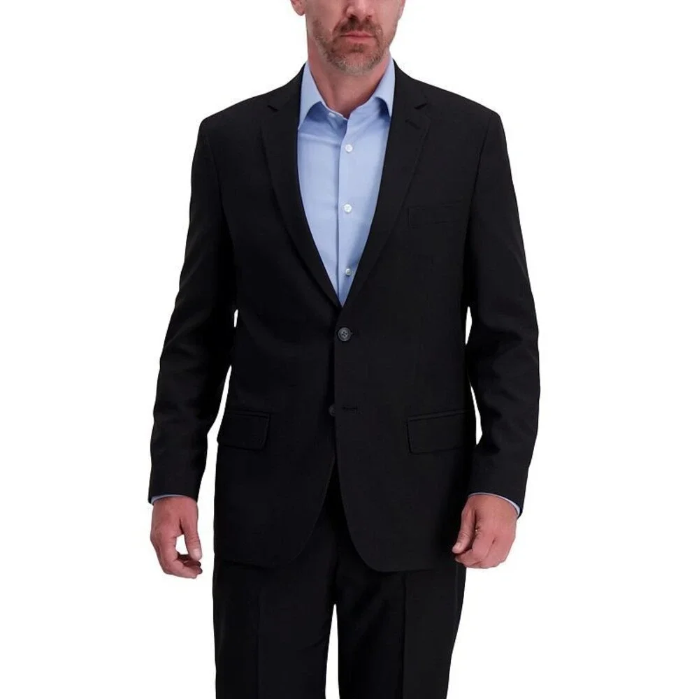 Haggar Smart Wash® Classic Fit Suit Separate Jacket Men's 52R Black Button Front
